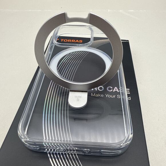 TORRAS Magnetic Kickstand for iPhone 15 Pro UPRO Case, Clear READ - Picture 6 of 10